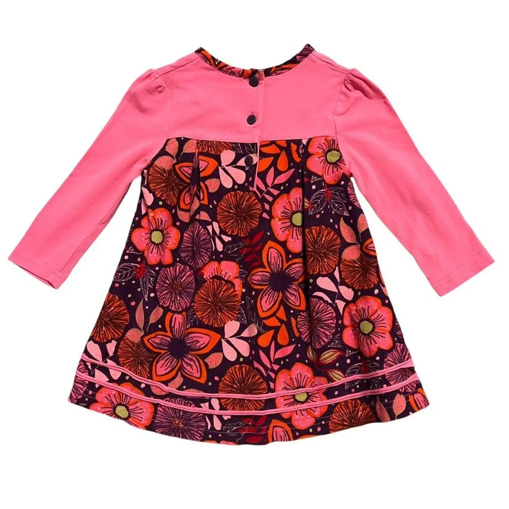 Le Top 18m Purple & Pink Floral Corduroy Dress